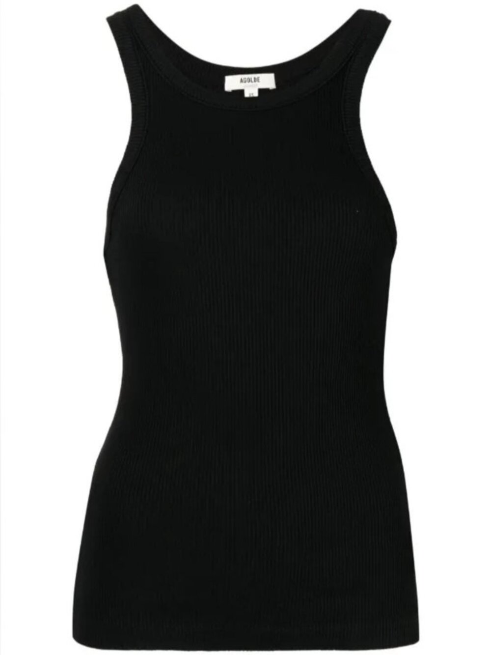 AGOLDE Bailey Black ORGANIC COTTON Ribbed Knit Tank Top Sleeveless stretchy Sm - Picture 4 of 11